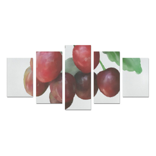 Sour Cherries, watercolor, fruit Canvas Print Sets D (No Frame)