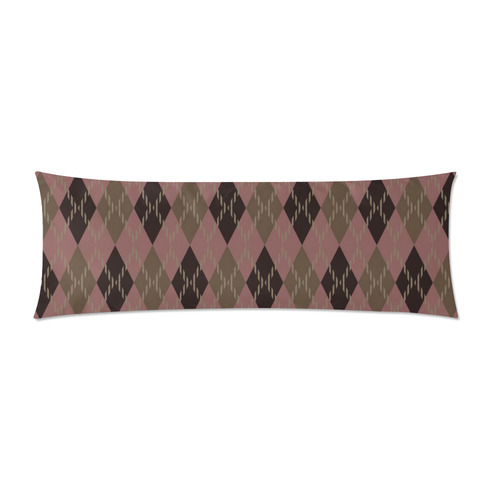 pink brown and tan argyle Custom Zippered Pillow Case 21"x60"(Two Sides)