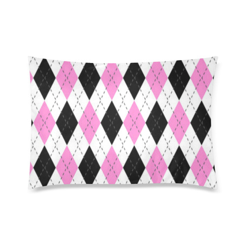 pink white black and gray argyle Custom Zippered Pillow Case 20"x30" (one side)