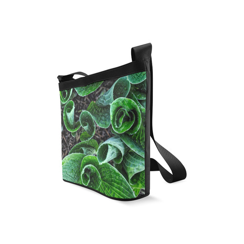 Green Leaves Floral Nature Pattern Crossbody Bags (Model 1613)