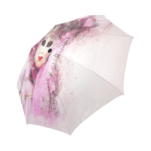 Fabulous Masquerade Carnival Mask Pink 1 Auto-Foldable Umbrella (Model U04)