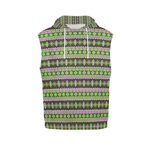 fancy tribal border pattern 17A by JamColors All Over Print Sleeveless Hoodie for Women (Model H15)