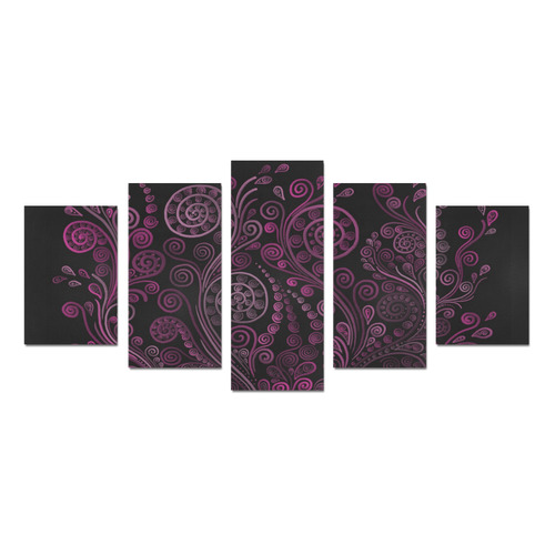 3D psychedelic ornaments, magenta Canvas Print Sets D (No Frame)