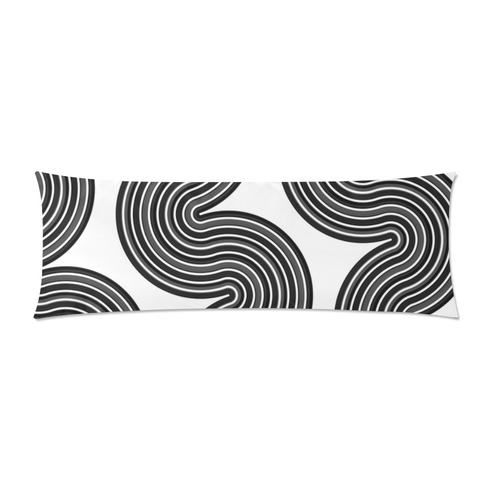 black lines Custom Zippered Pillow Case 21"x60"(Two Sides)