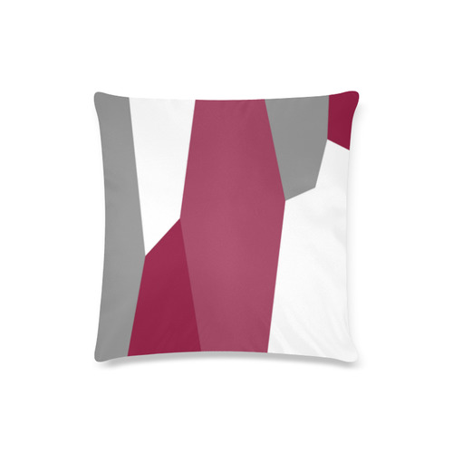 Pink white and gray abstract Custom Zippered Pillow Case 16"x16"(Twin Sides)
