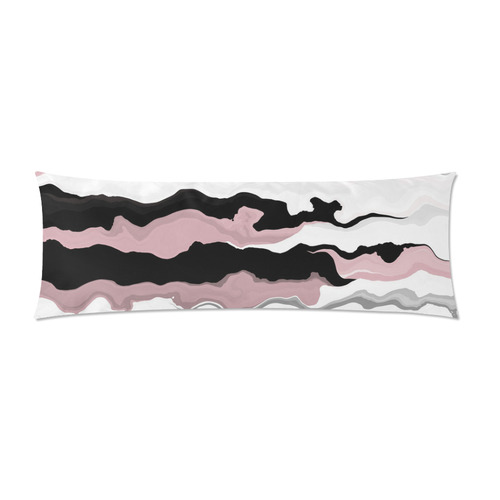 vintage pink black gray3 Custom Zippered Pillow Case 21"x60"(Two Sides)