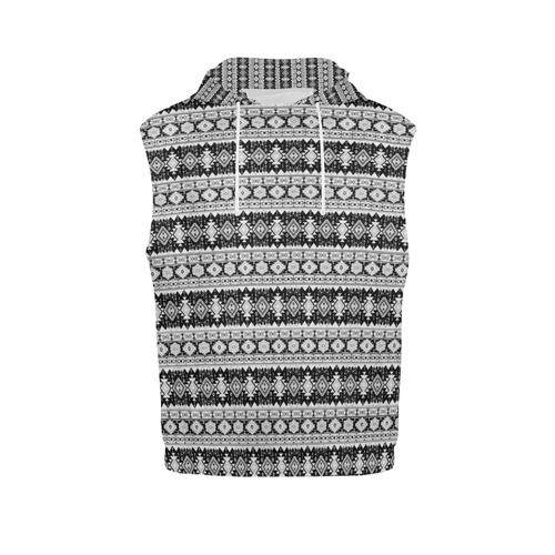 fancy tribal border pattern 17B by JamColors All Over Print Sleeveless Hoodie for Women (Model H15)