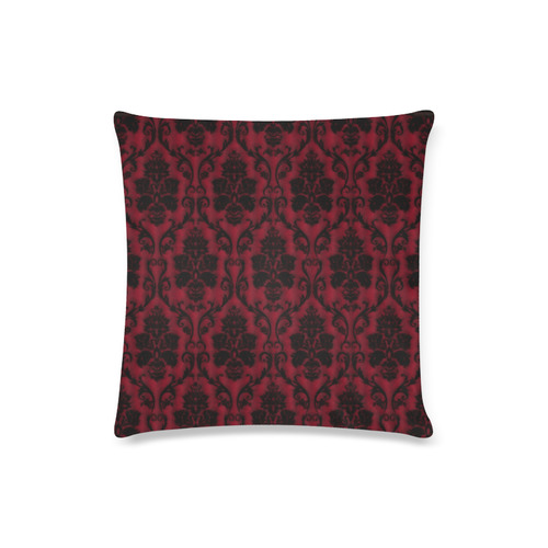 Gothic Victorian Black'n Red Pattern Custom Zippered Pillow Case 16"x16"(Twin Sides)