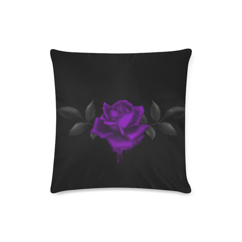Gothic Dark Purple Rose Custom Zippered Pillow Case 16"x16"(Twin Sides)