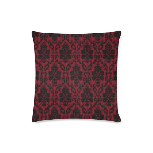 Gothic Victorian Black'n Red Pattern Custom Zippered Pillow Case 16"x16"(Twin Sides)