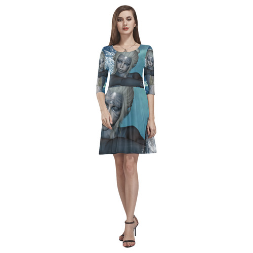 The fairy of water Tethys Half-Sleeve Skater Dress(Model D20)