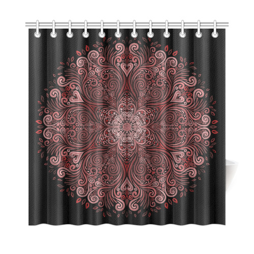 Red, orange, pink and brown 3D Mandala Pattern Shower Curtain 72"x72"