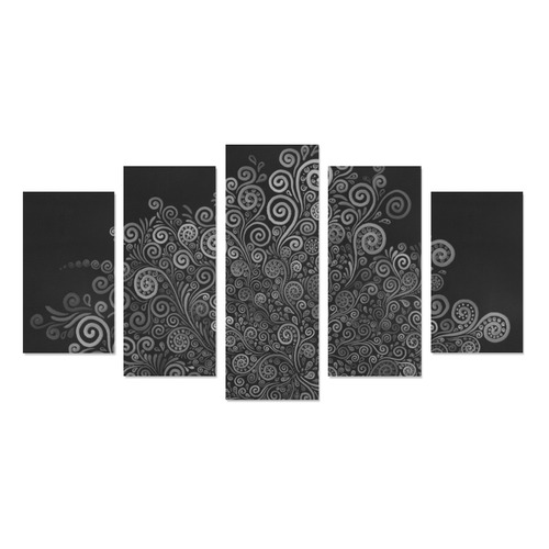 3D Psychedelic Black and White Rose Canvas Print Sets A (No Frame)