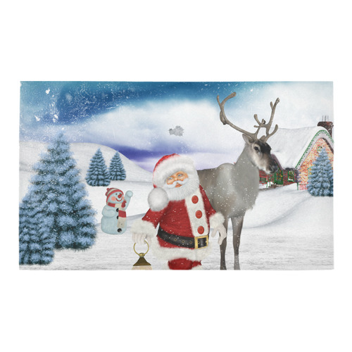 Christmas, Santa Claus with reindeer Azalea Doormat 30" x 18" (Sponge Material)