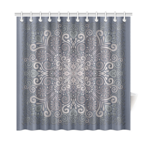 Vintage Ornate Gray - Green Powder Shades Shower Curtain 72"x72"