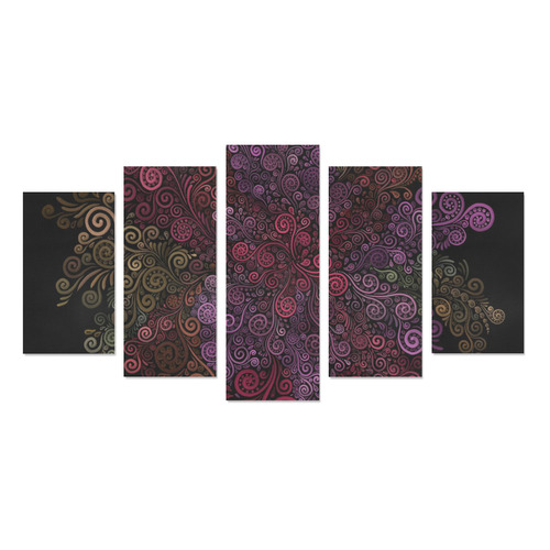 Psychedelic 3D Rose Canvas Print Sets A (No Frame)