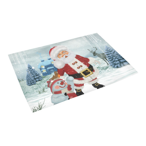Christmas, Santa Claus with snowman Azalea Doormat 24" x 16" (Sponge Material)
