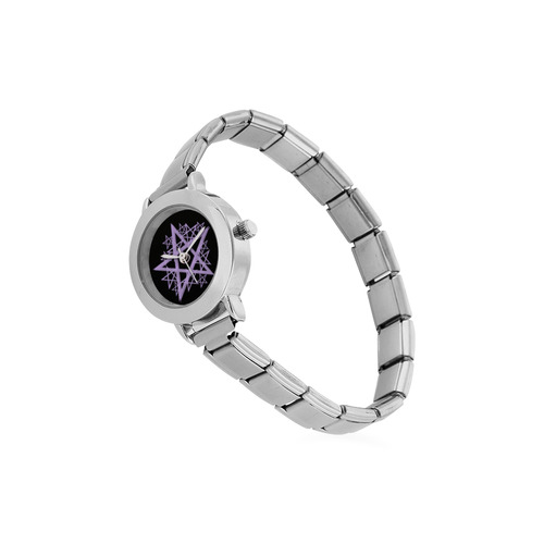 Purple Pentacle Ladies Watch Women's Italian Charm Watch(Model 107)