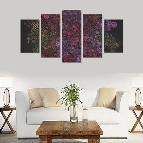 Psychedelic 3D Rose Canvas Print Sets A (No Frame)