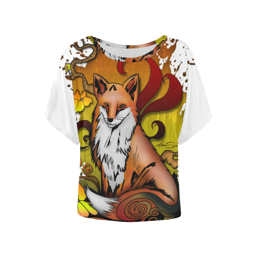 Outdoor Fox Women's Batwing-Sleeved Blouse T shirt (Model T44)