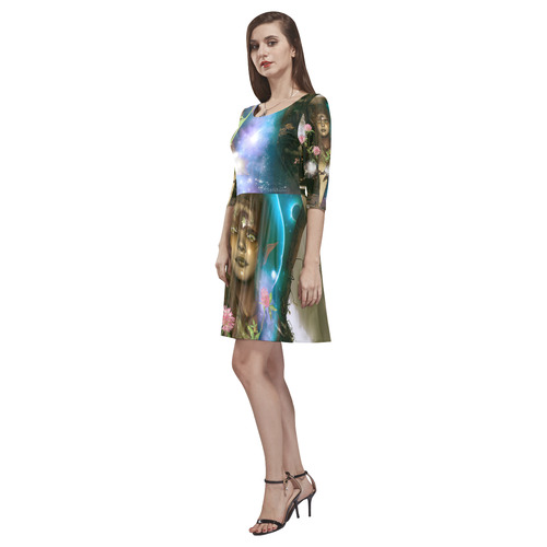 The women of earth Tethys Half-Sleeve Skater Dress(Model D20)
