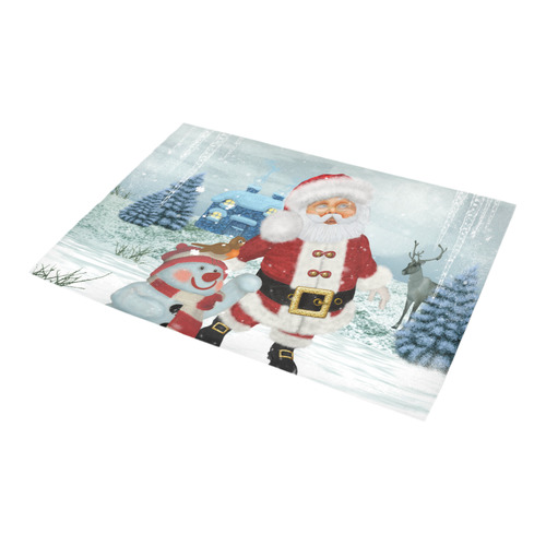 Christmas, Santa Claus with snowman Azalea Doormat 24" x 16" (Sponge Material)
