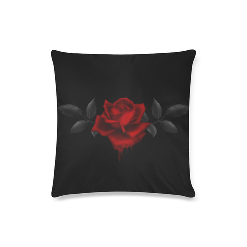 Dark Gothic Rose Custom Zippered Pillow Case 16"x16"(Twin Sides)