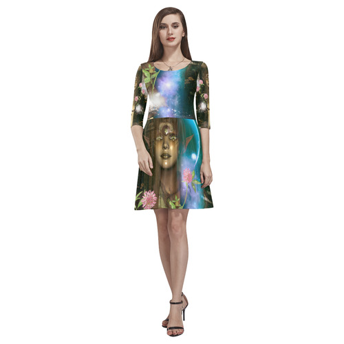 The women of earth Tethys Half-Sleeve Skater Dress(Model D20)