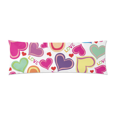 cute hearts Pillow Custom Zippered Pillow Case 21"x60"(Two Sides)