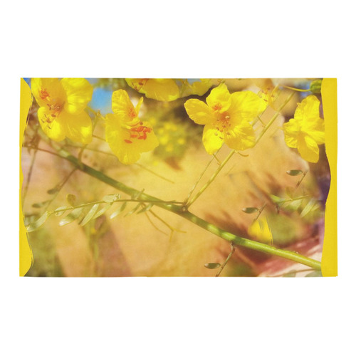 Summer yellow flowers Bath Rug 20''x 32''