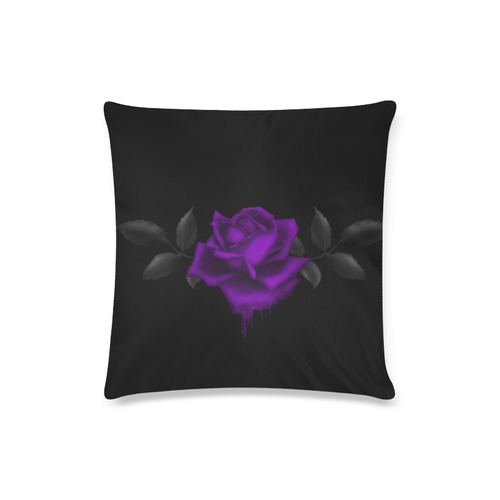 Gothic Dark Purple Rose Custom Zippered Pillow Case 16"x16"(Twin Sides)