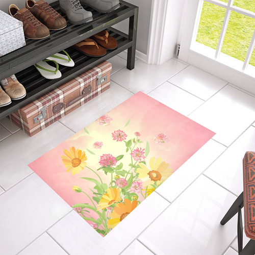 Wonderful flowers, soft colors Azalea Doormat 24" x 16" (Sponge Material)