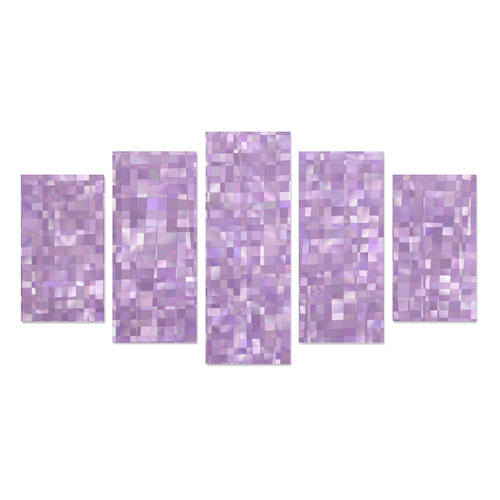 Purple Pearl Mosaic Glitch Canvas Print Sets A (No Frame)