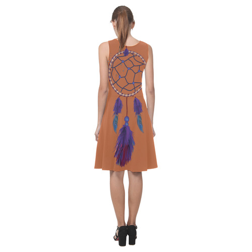 Purple Blue Dreamcatcher Boho Ethnic Atalanta Casual Sundress(Model D04)