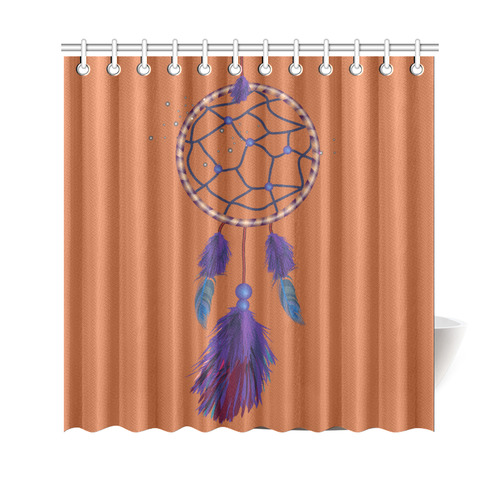 Purple Blue Dreamcatcher Boho Ethnic Shower Curtain 69"x70"