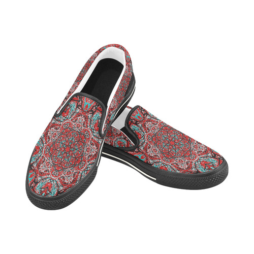 Thleudron Women's The Ring Women's Slip-on Canvas Shoes/Large Size (Model 019)