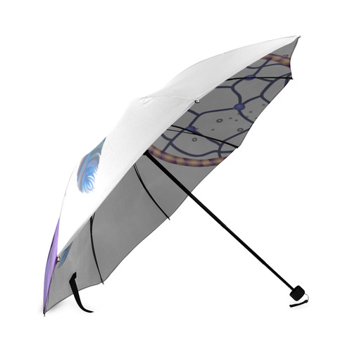 Purple Blue Dreamcatcher Boho Ethnic Foldable Umbrella (Model U01)