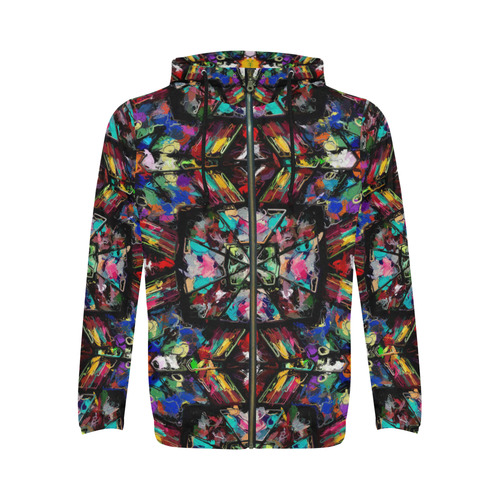 Ecuadorian Stained Glass All Over Print Full Zip Hoodie for Men (Model H14)