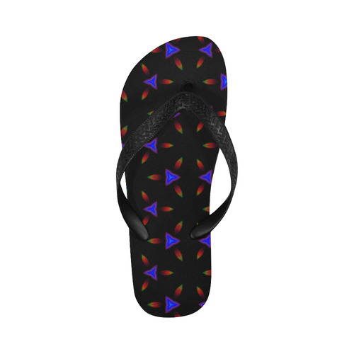 Pattern on Black Flip Flops for Men/Women (Model 040)