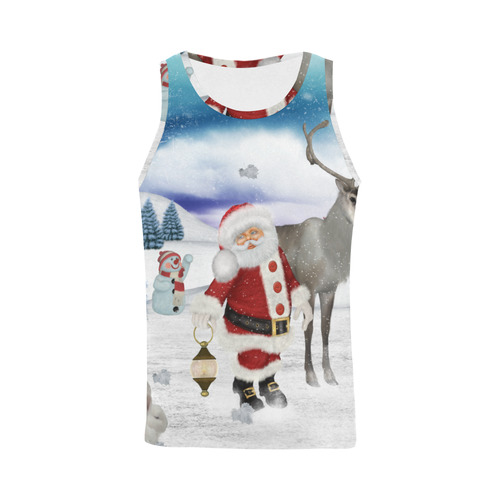 Christmas, Santa Claus with reindeer All Over Print Tank Top for Men (Model T43)