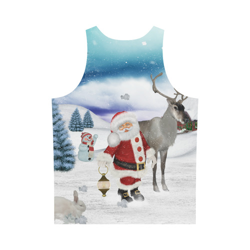 Christmas, Santa Claus with reindeer All Over Print Tank Top for Men (Model T43)