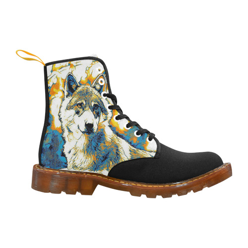 impressive Animal - Wolf 2 by JamColors Martin Boots For Women Model 1203H
