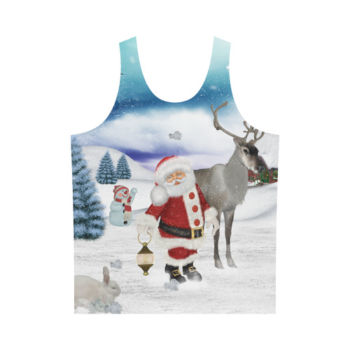 Christmas, Santa Claus with reindeer All Over Print Tank Top for Men (Model T43)