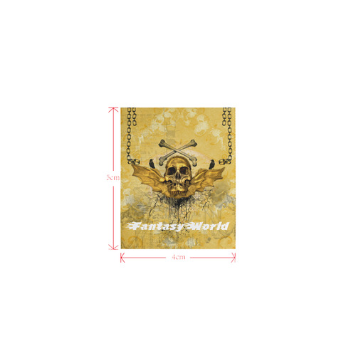Awesome skull in golden colors Logo for Women's Clothes (4cm X 5cm)