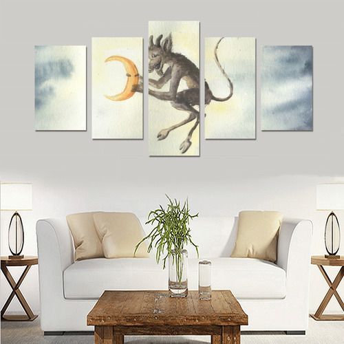 Devil Steals Moon Canvas Print Sets C (No Frame)