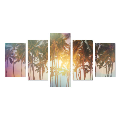 Serenity Tropical Beach Canvas Print Sets C (No Frame)