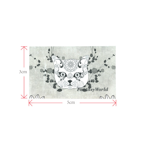 Wonderful sugar cat skull Private Brand Tag on Bags Inner (Zipper) (5cm X 3cm)