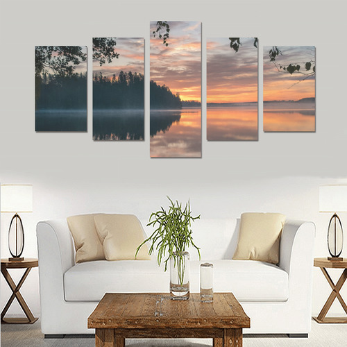 Sunrise On The Lake Canvas Print Sets C (No Frame)