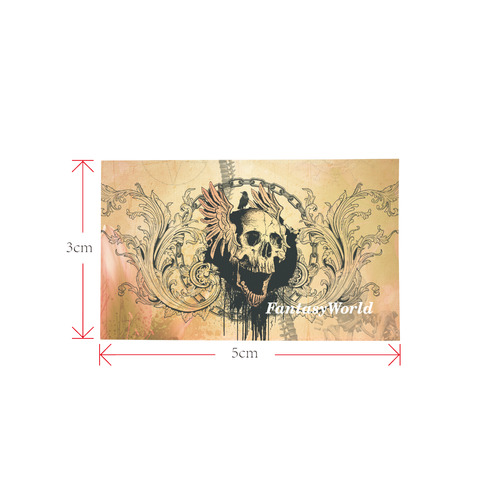 Amazing skull with wings Private Brand Tag on Bags Inner (Zipper) (5cm X 3cm)