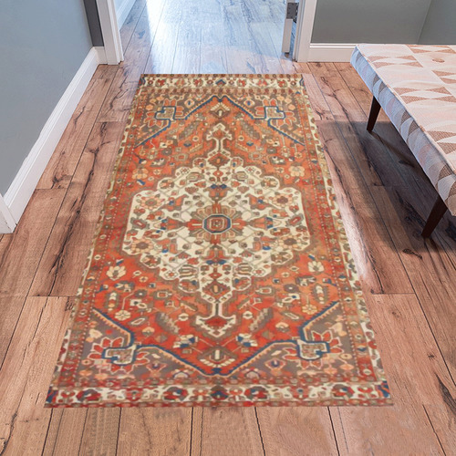 Antique Floral Persian Carpet Pattern Area Rug 7'x3'3''